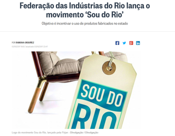 Federação das Indústria do Rio lança o movimento 'Sou do Rio'