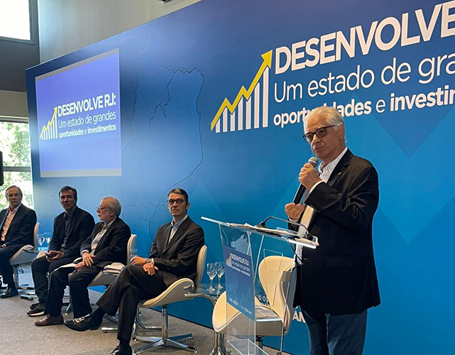 Luiz Césio Caetano, presidente em exercício da Firjan, durante painel sobre oportunidades de investimentos no Rio de Janeiro