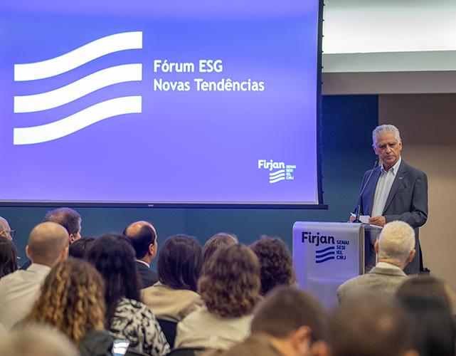 Luiz Césio Caetano, 1º vice-presidente da Firjan, fez a abertura do Fórum ESG - Novas Tendências