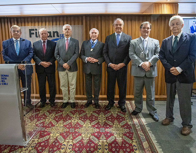 Carlos Erane, Raul Sanson, Luiz Césio Caetano, Michel Temer, Eduardo Eugenio, Ruy Barreto Filho e Carlos Fernando Gross