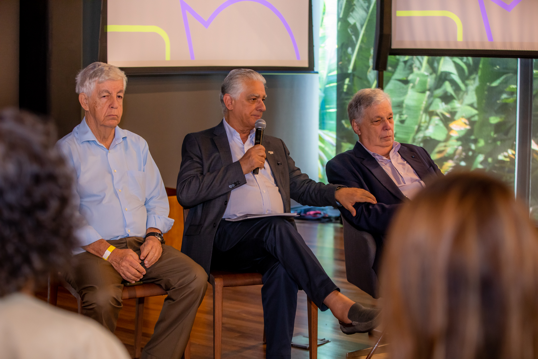 Acima, Carlos Fernando Gross, Luiz Césio Caetano e José Luiz Alquéres