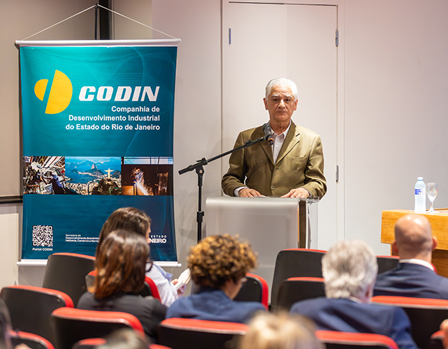 Luiz Césio Caetano, presidente da Firjan, na abertura do evento