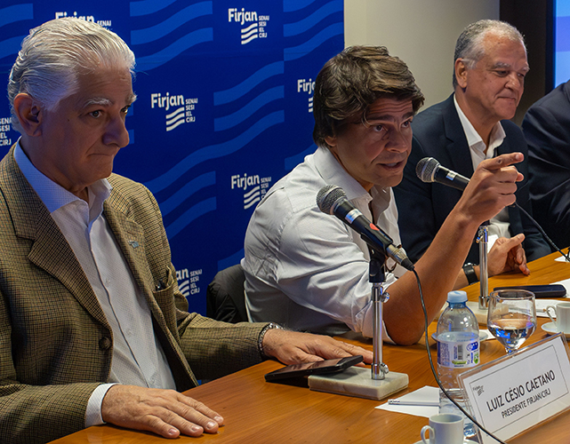 Luiz Césio Caetano, deputado Pedro Paulo e Julio Talon