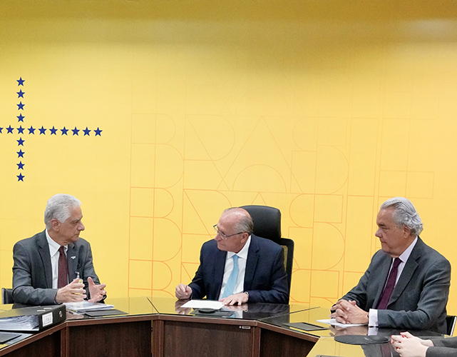 Luiz Césio Caetano, Alckmin e Eduardo Eugenio Gouvêa Vieira