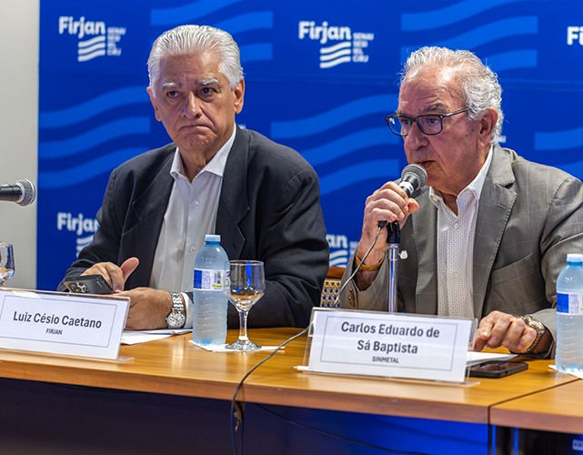 Luiz Césio Caetano, presidente da Firjan, e Carlos Eduardo Sá Baptista, coordenador do Núcleo