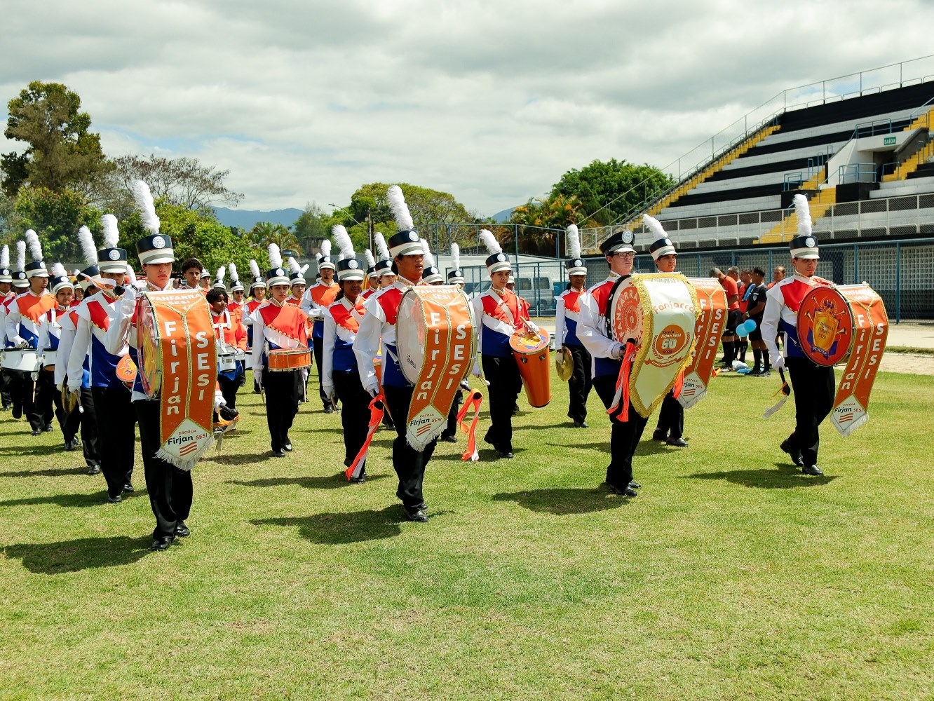 Fanfarra da Escola Firjan SESI Resende na abertura dos Jogos Internos 2025