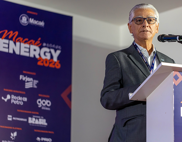 Luiz Césio Caetano, presidente da Firjan, na abertura do evento