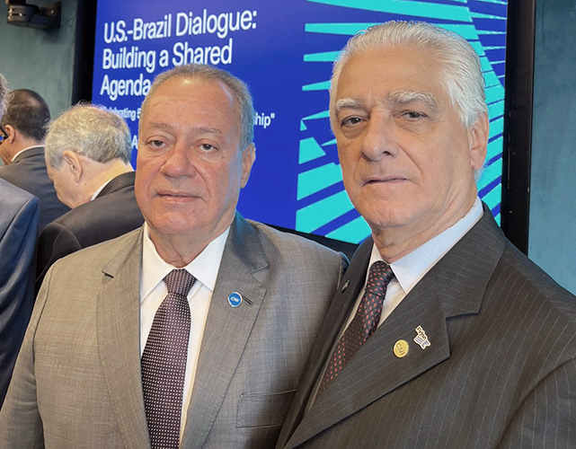 Ao lado de Ricardo Alban, Luiz Césio Caetano participou também do encontro do Conselho do Empresarial Brasil-Estados Unidos (Cebeu), em Nova York